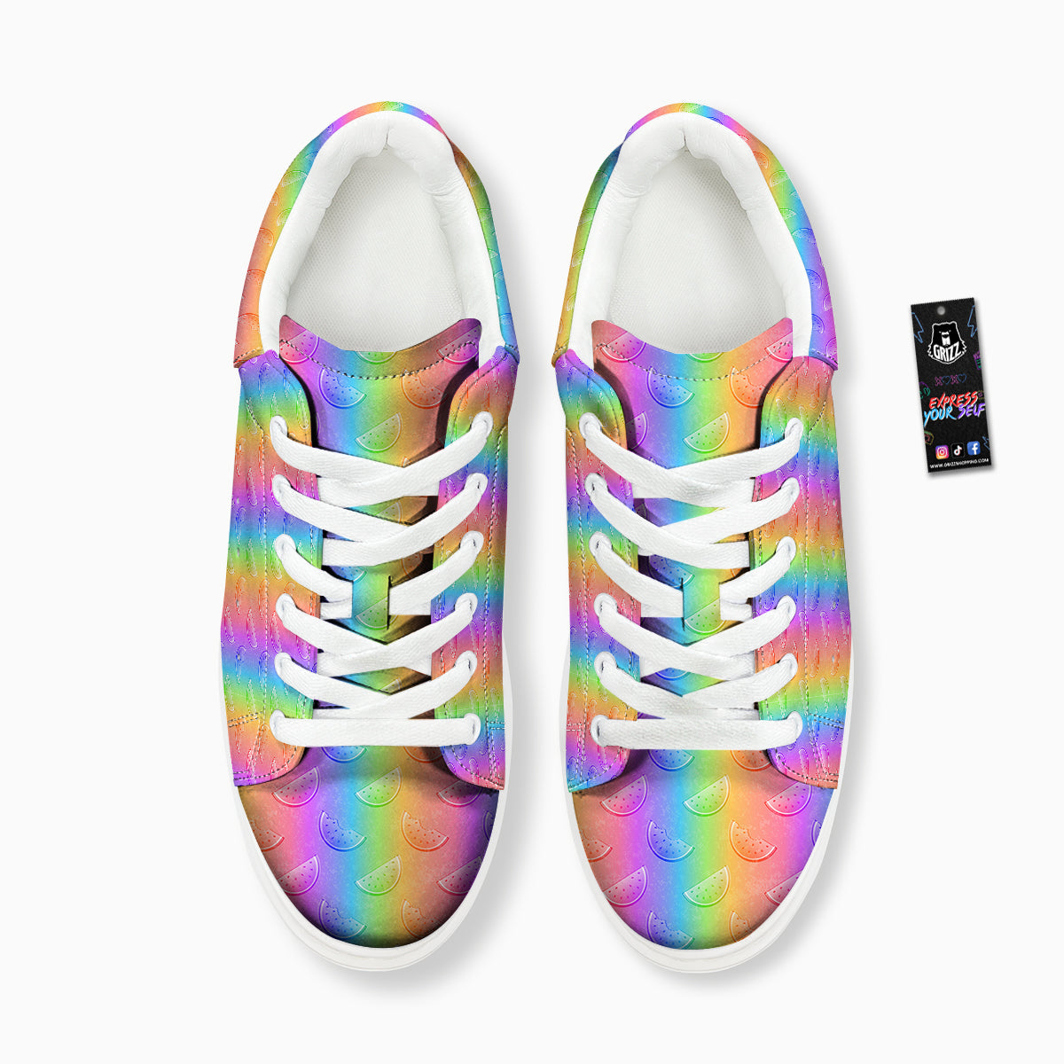 Watermelon Colorful Print Pattern Platform Shoes-grizzshop