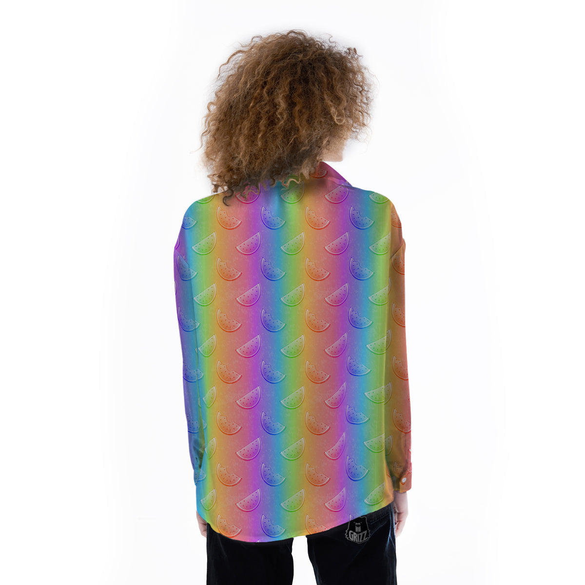 Watermelon Colorful Print Pattern Women's Long Sleeve Shirts-grizzshop