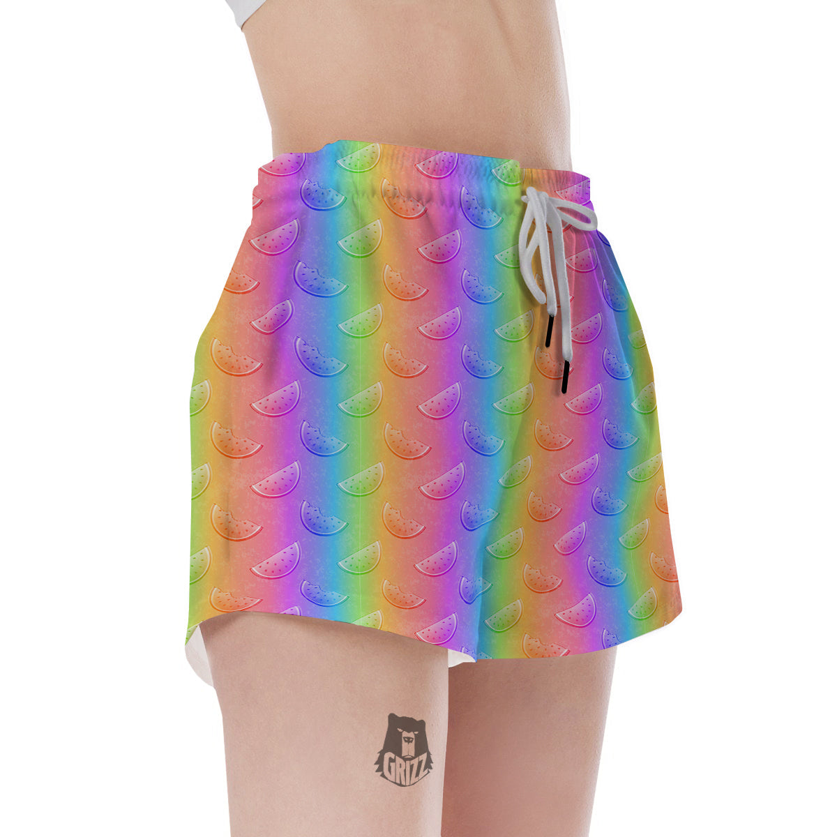 Watermelon Colorful Print Pattern Women's Shorts-grizzshop