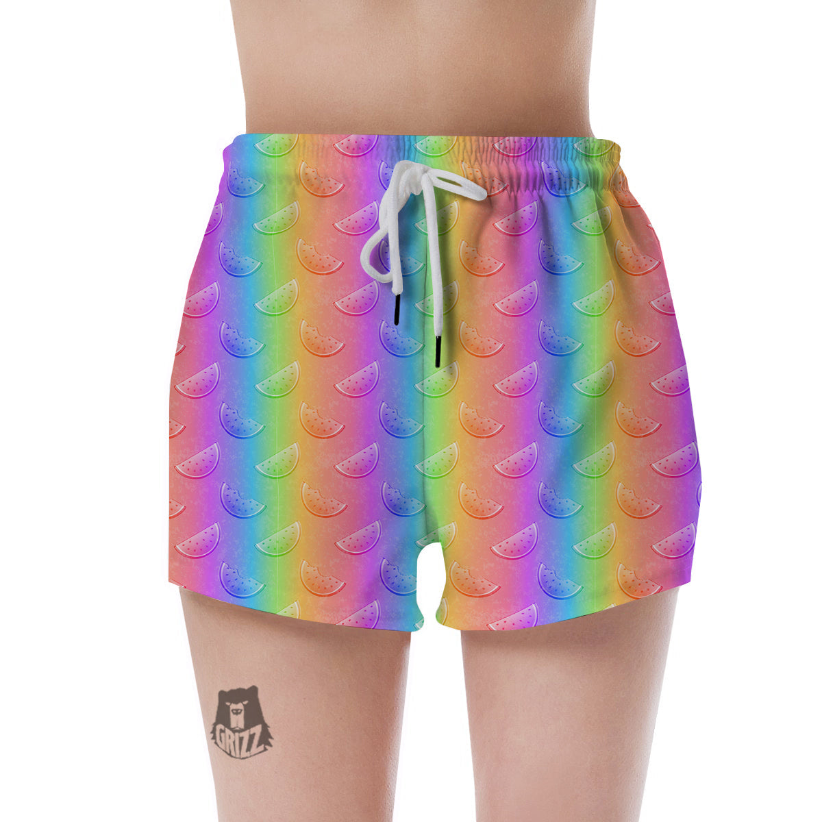 Watermelon Colorful Print Pattern Women's Shorts-grizzshop