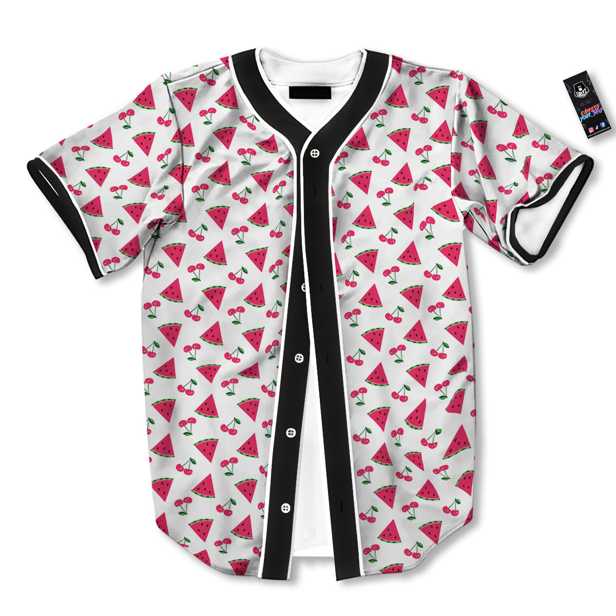 Watermelon Cute Berry Print Pattern Baseball Jersey-grizzshop