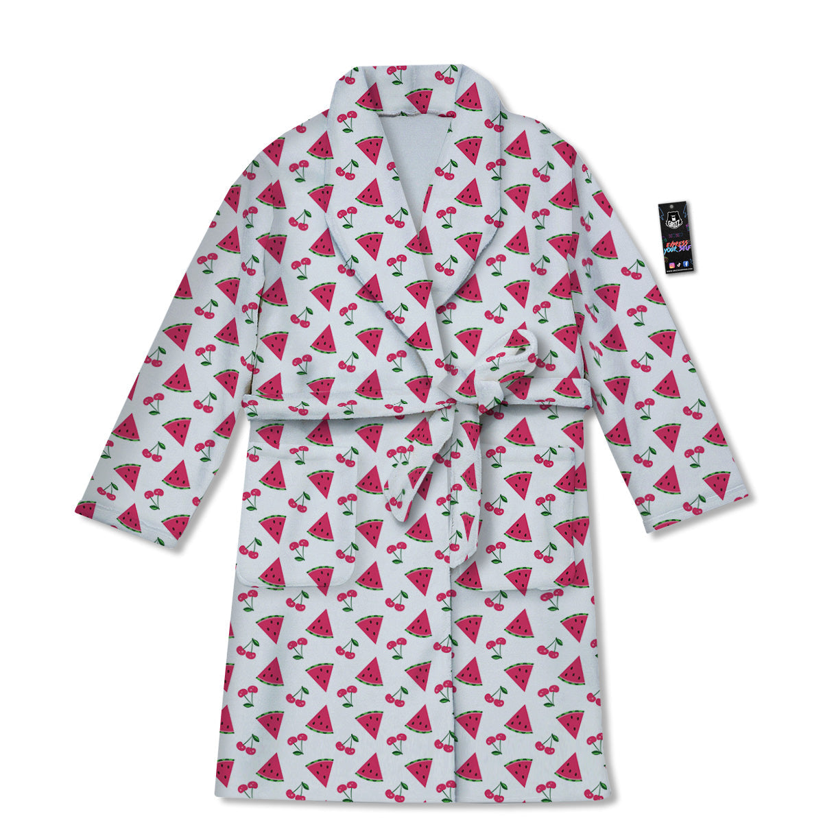 Watermelon Cute Berry Print Pattern Bathrobe-grizzshop