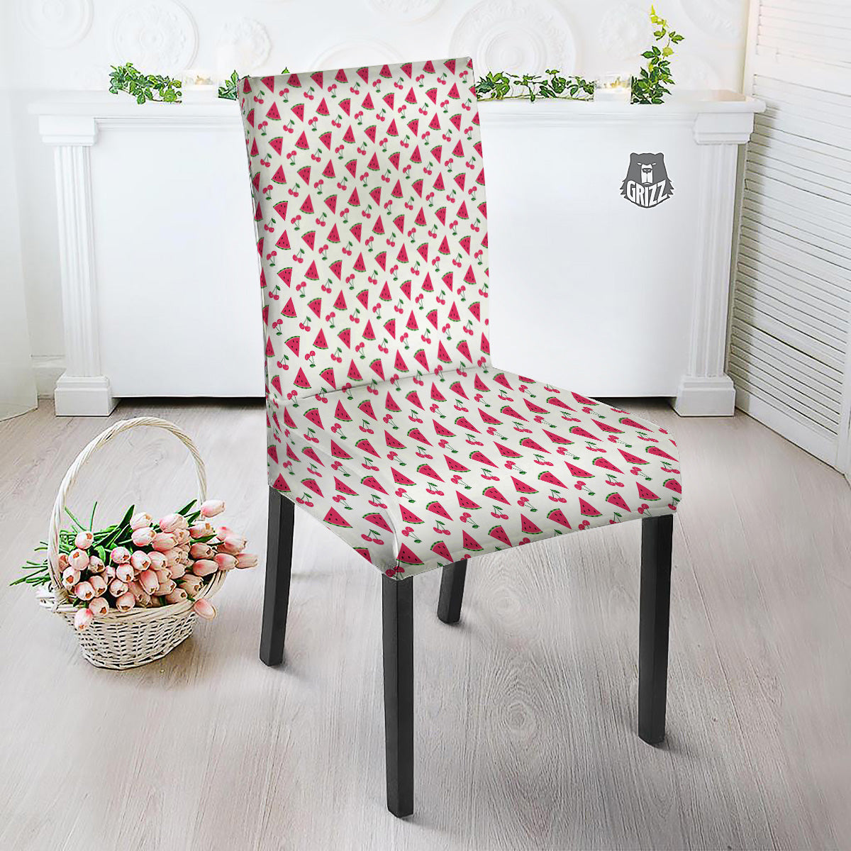 Watermelon Cute Berry Print Pattern Dining Chair Slipcover-grizzshop