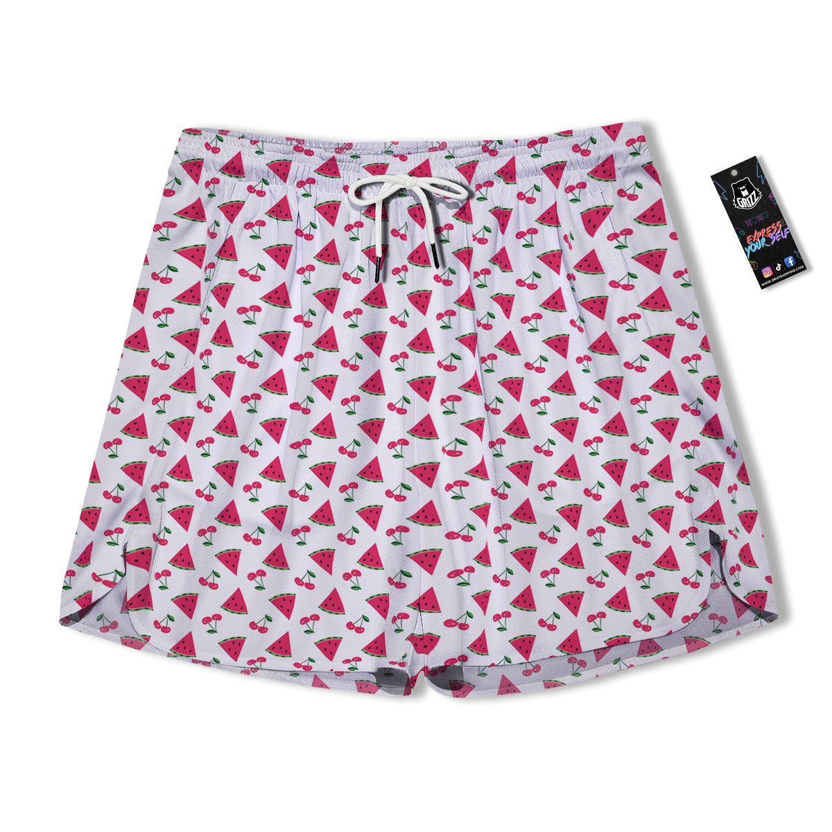 Watermelon Cute Berry Print Pattern Men's Running Shorts-grizzshop
