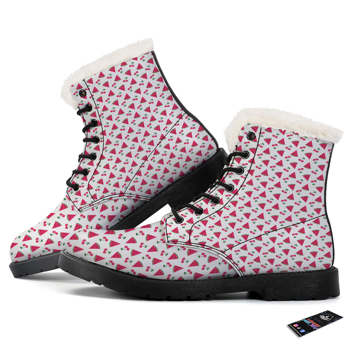Watermelon Cute Berry Print Pattern Winter Boots-grizzshop