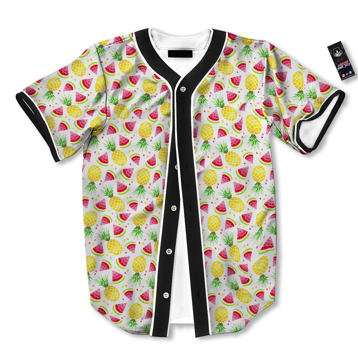 Watermelon Cute Pineapple Print Pattern Baseball Jersey-grizzshop