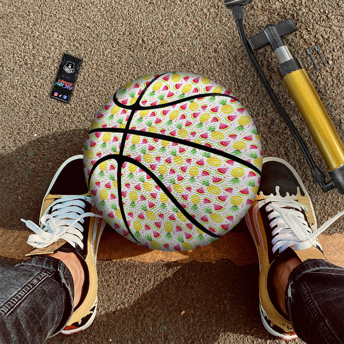 Watermelon Cute Pineapple Print Pattern Basketball-grizzshop
