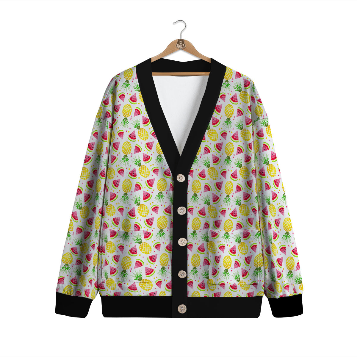 Watermelon Cute Pineapple Print Pattern Cardigan-grizzshop