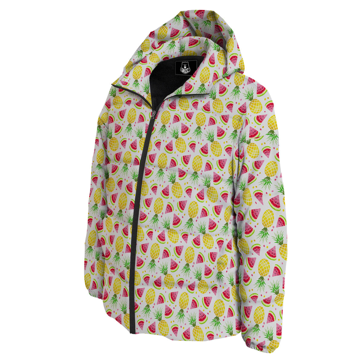 Watermelon Cute Pineapple Print Pattern Down Jacket-grizzshop