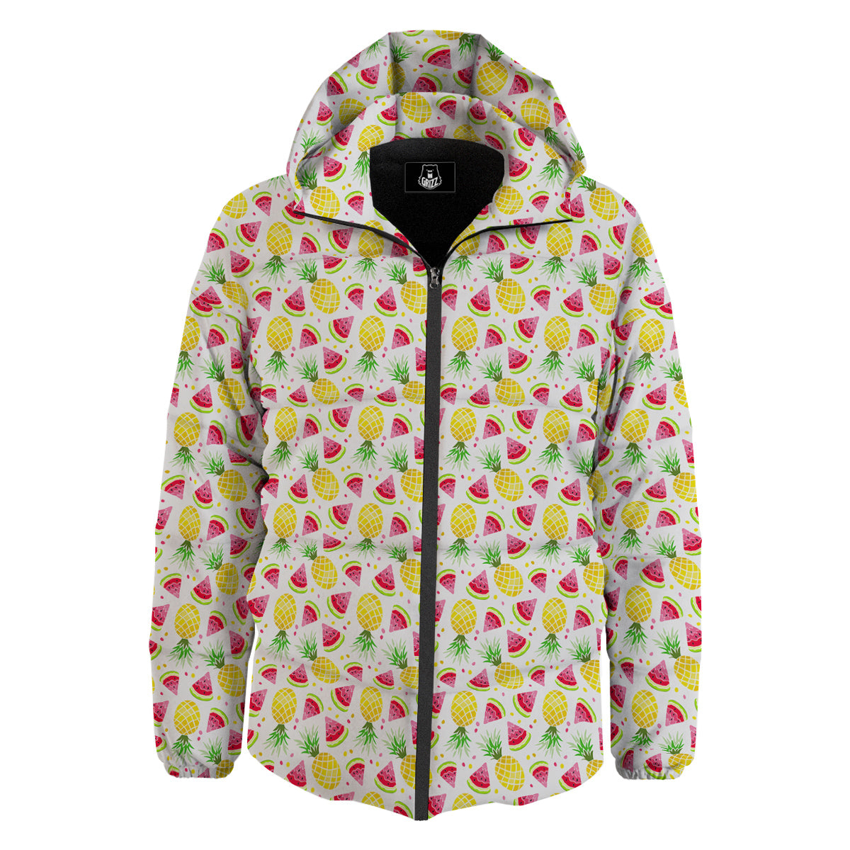 Watermelon Cute Pineapple Print Pattern Down Jacket-grizzshop