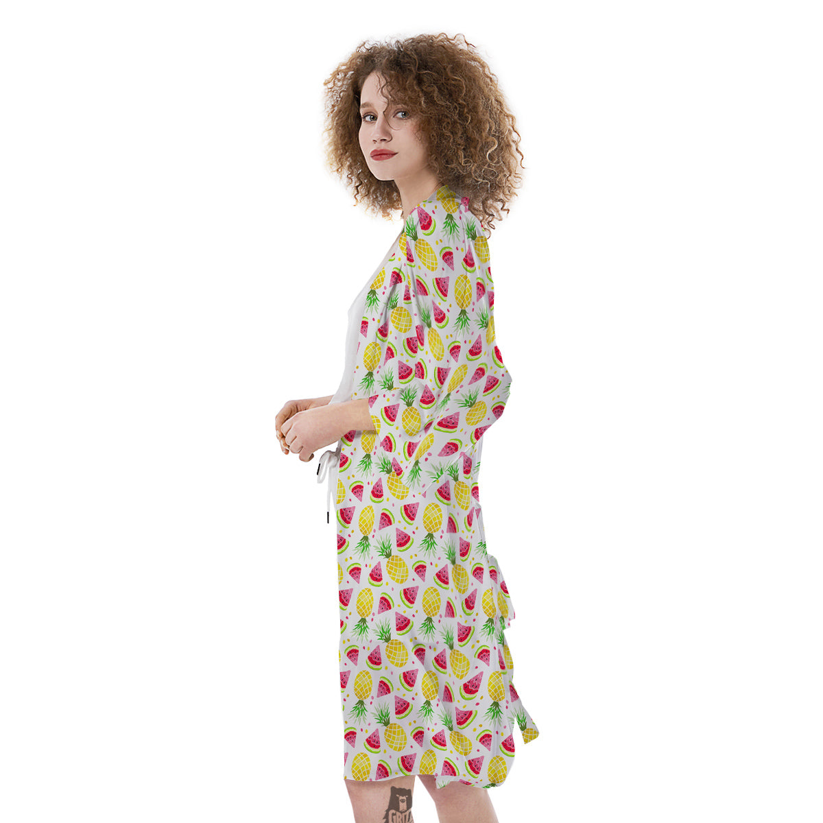 Watermelon Cute Pineapple Print Pattern Kimono-grizzshop