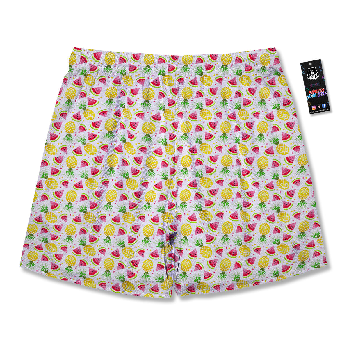 Watermelon Cute Pineapple Print Pattern Men's Running Shorts-grizzshop