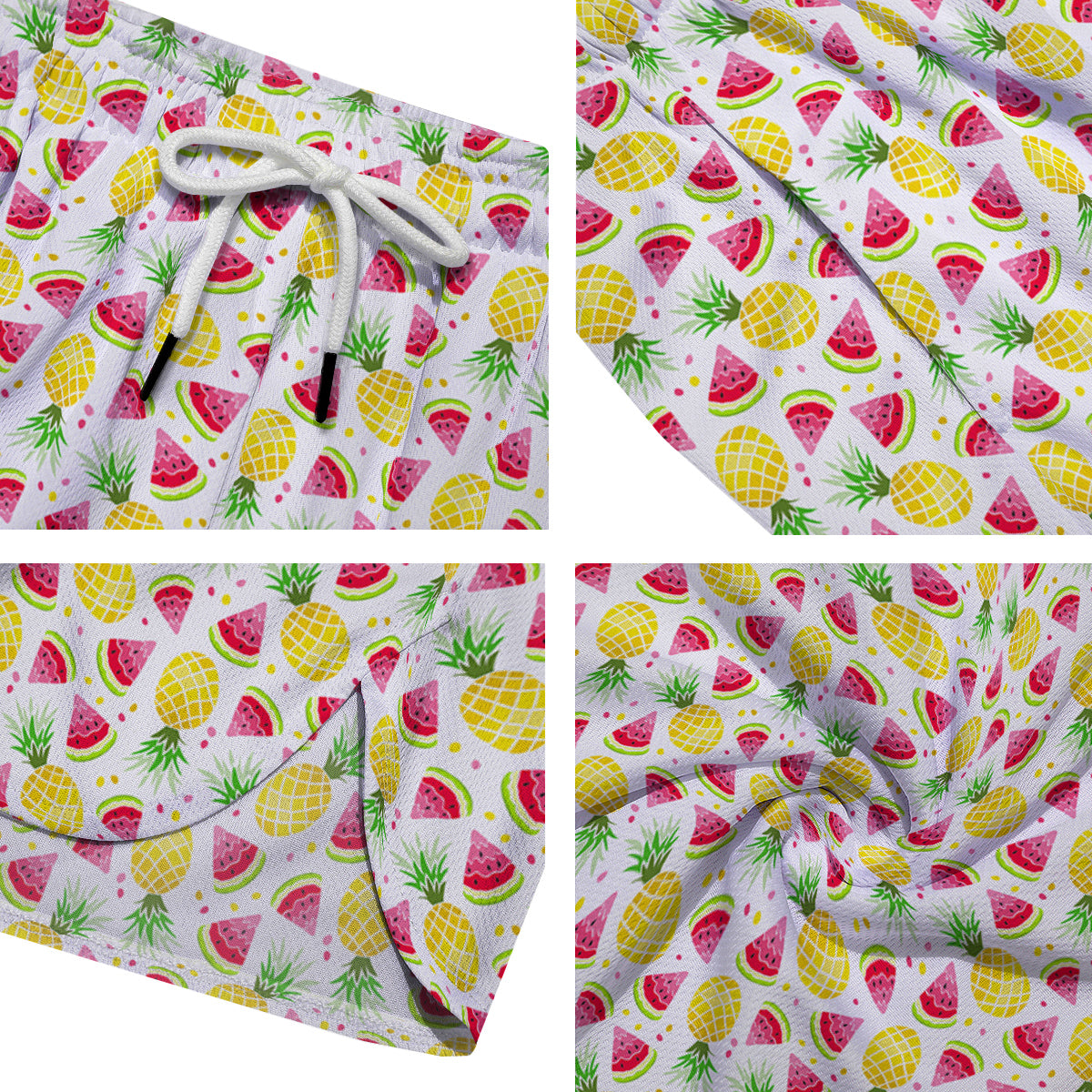 Watermelon Cute Pineapple Print Pattern Men's Running Shorts-grizzshop