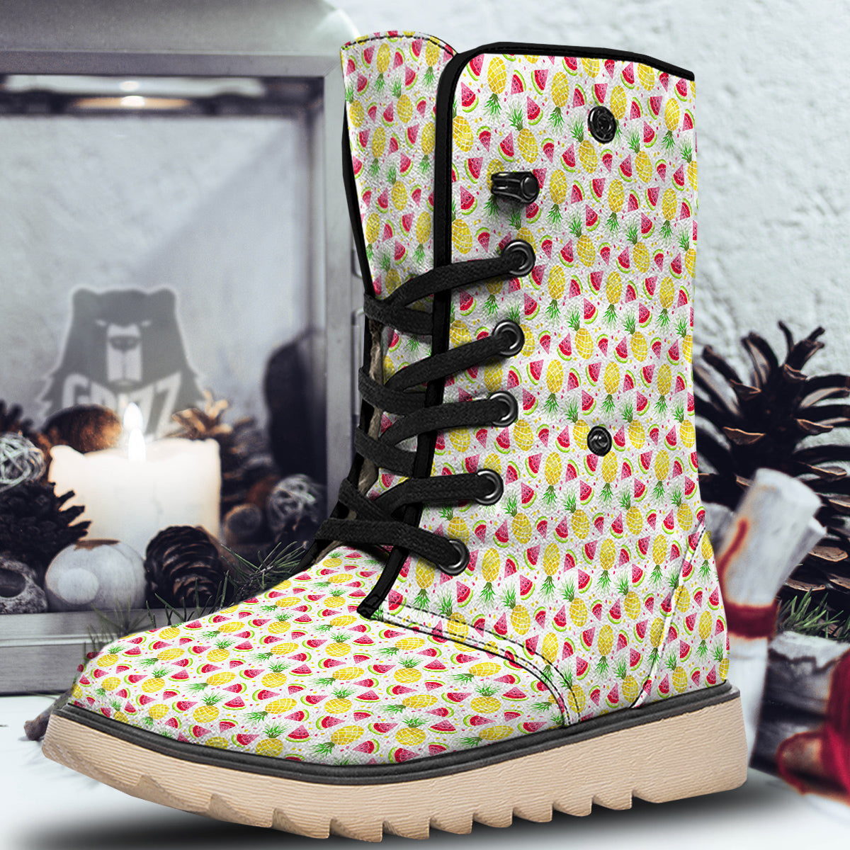 Watermelon Cute Pineapple Print Pattern Snow Boots-grizzshop
