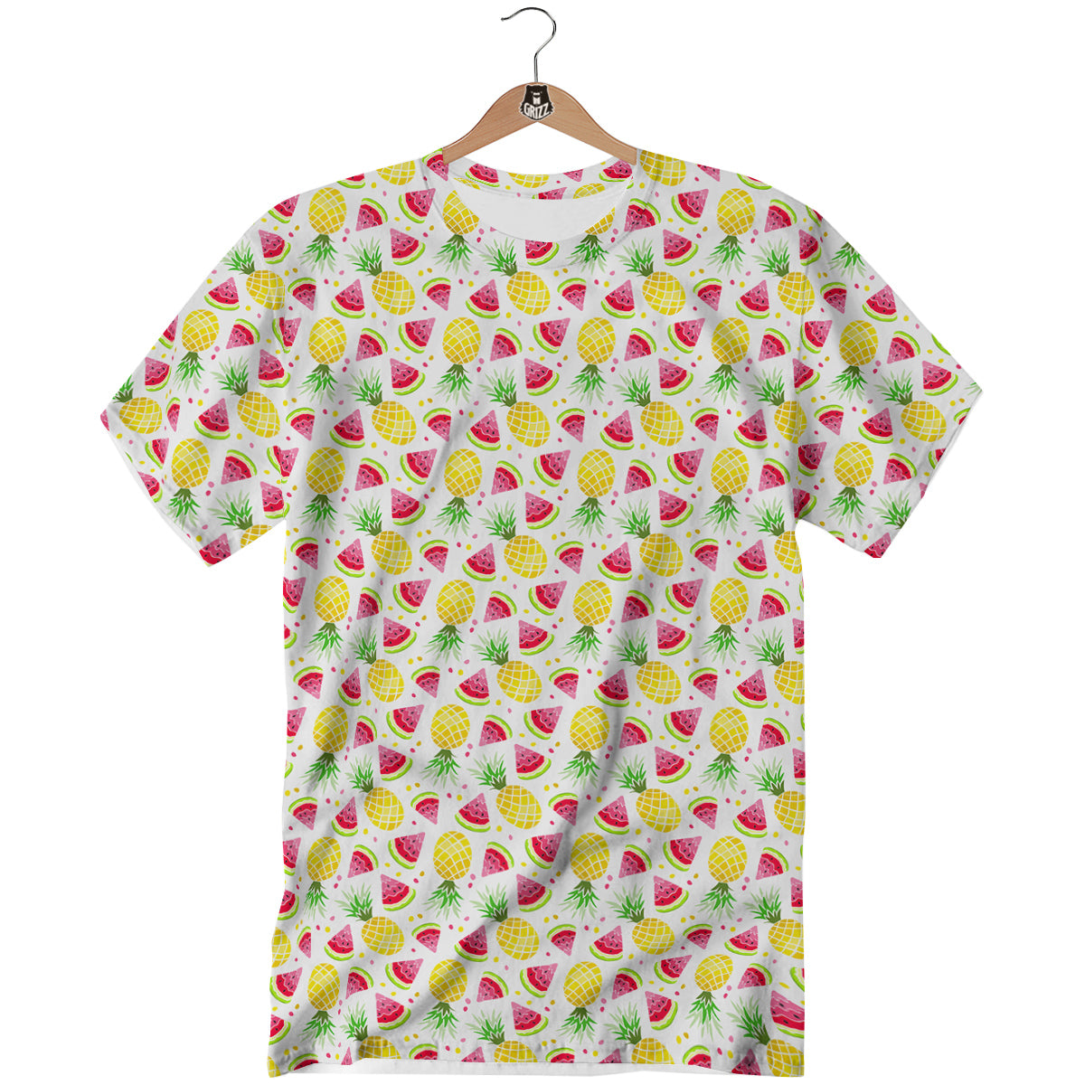 Watermelon Cute Pineapple Print Pattern T-Shirt-grizzshop