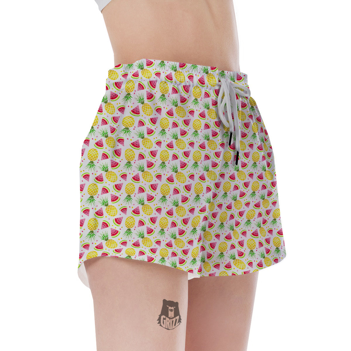 Watermelon Cute Pineapple Print Pattern Women's Shorts-grizzshop
