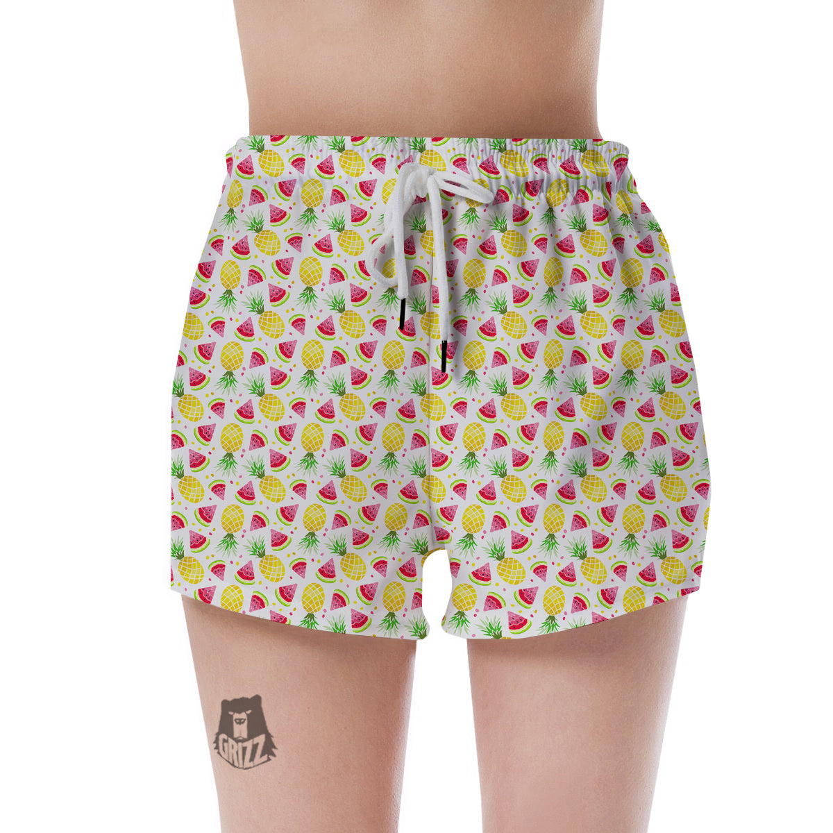 Watermelon Cute Pineapple Print Pattern Women's Shorts-grizzshop