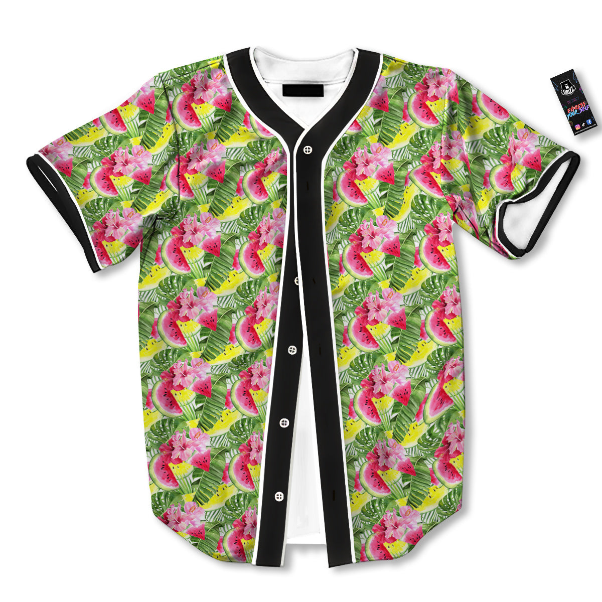 Watermelon Cute Tropical Print Pattern Baseball Jersey-grizzshop