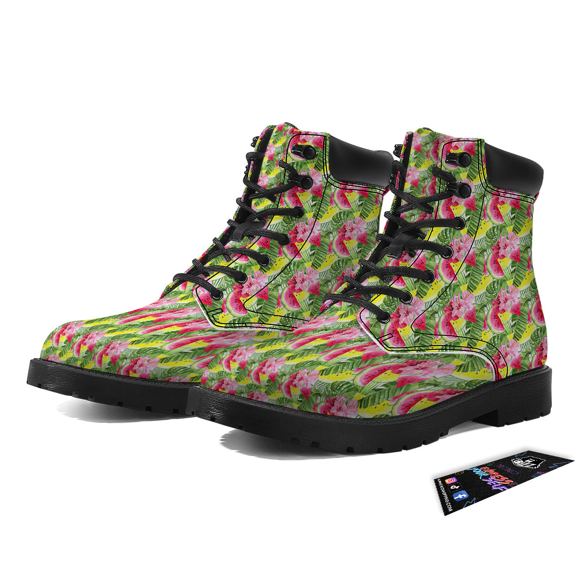 Watermelon Cute Tropical Print Pattern Boots-grizzshop