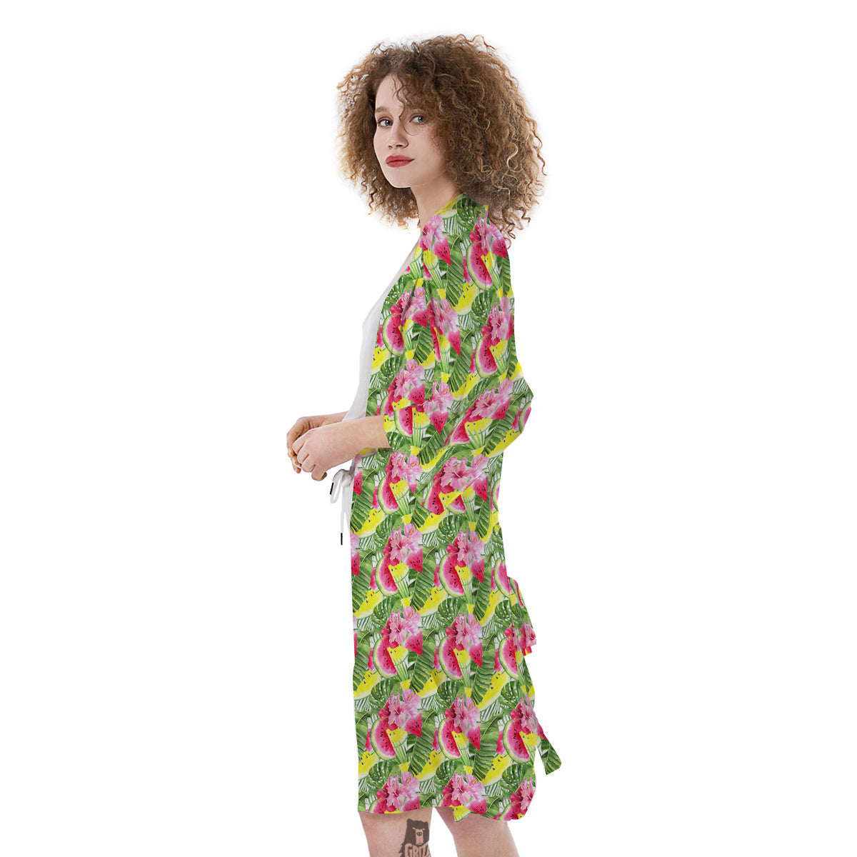 Watermelon Cute Tropical Print Pattern Kimono-grizzshop