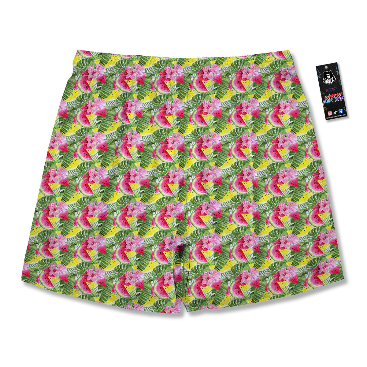 Watermelon Cute Tropical Print Pattern Men's Running Shorts-grizzshop