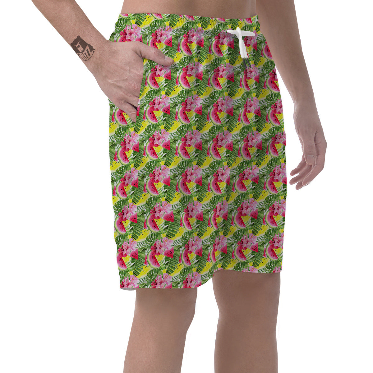 Watermelon Cute Tropical Print Pattern Men's Shorts-grizzshop