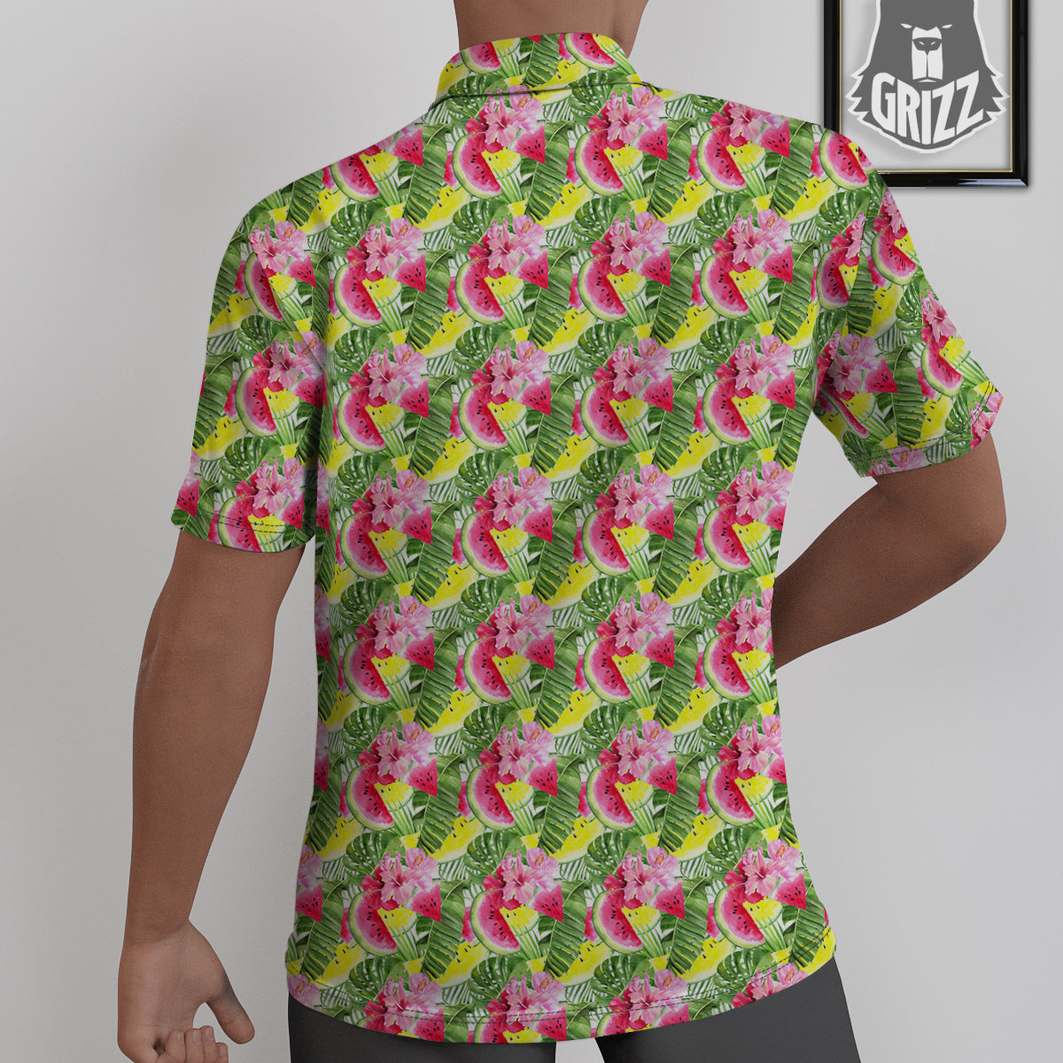 Watermelon Cute Tropical Print Pattern Untucked Shirts-grizzshop
