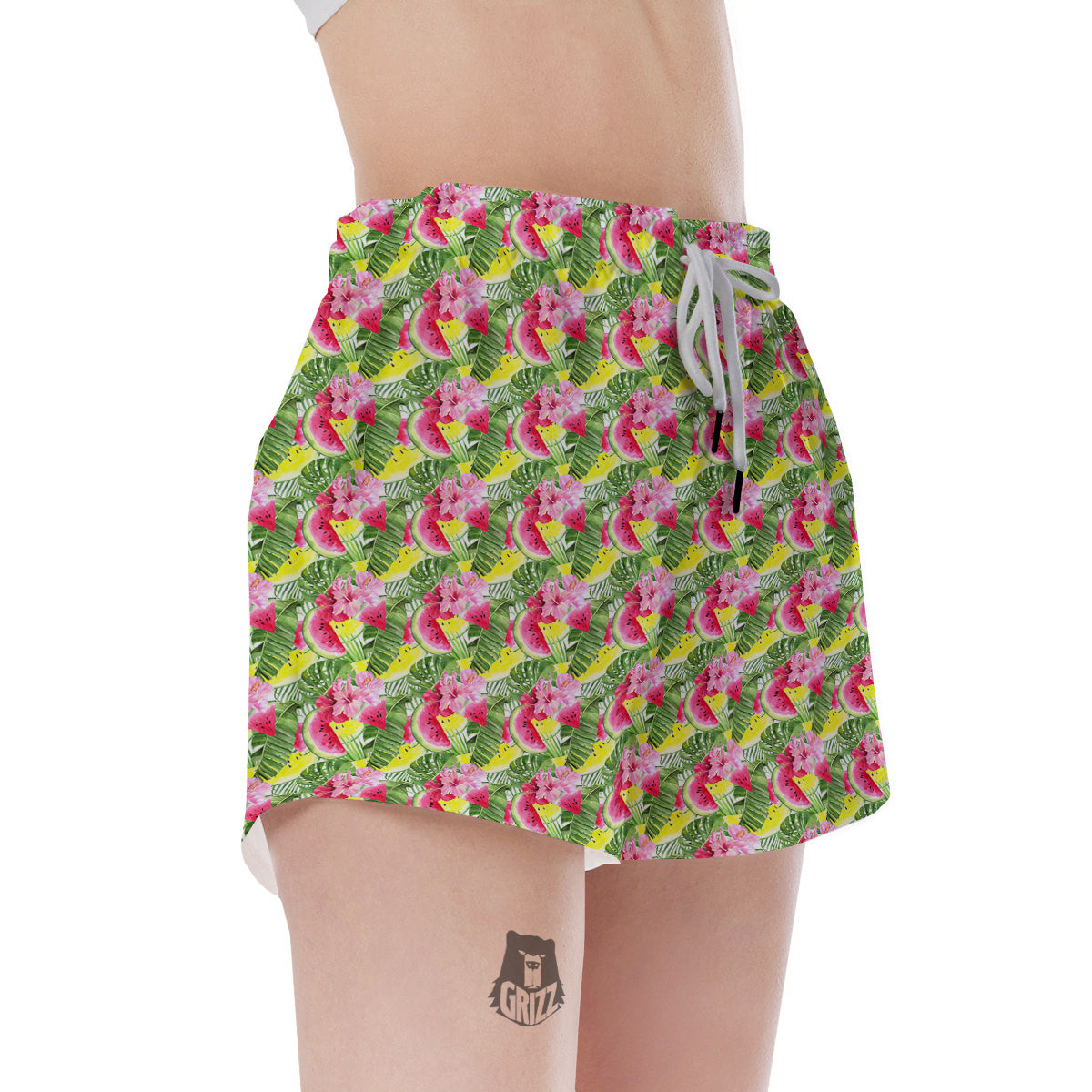 Watermelon Cute Tropical Print Pattern Women's Shorts-grizzshop