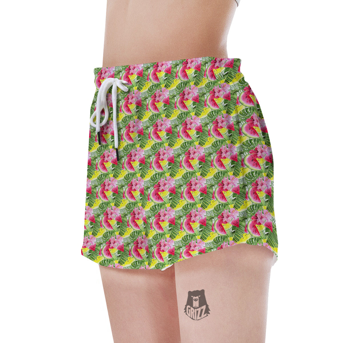 Watermelon Cute Tropical Print Pattern Women's Shorts-grizzshop
