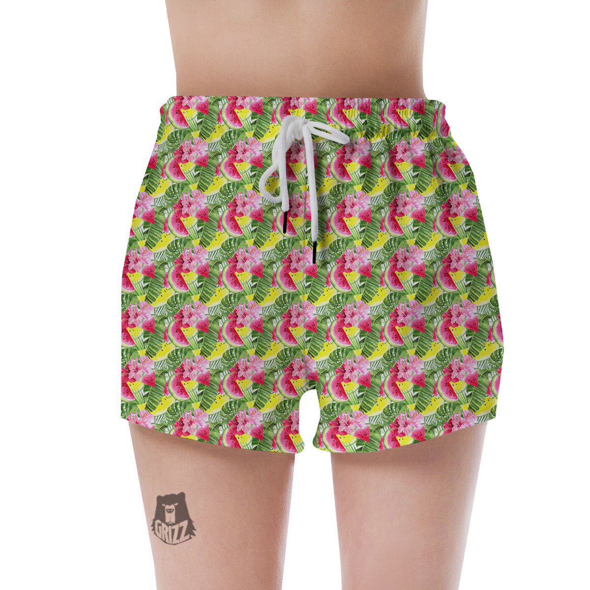 Watermelon Cute Tropical Print Pattern Women's Shorts-grizzshop