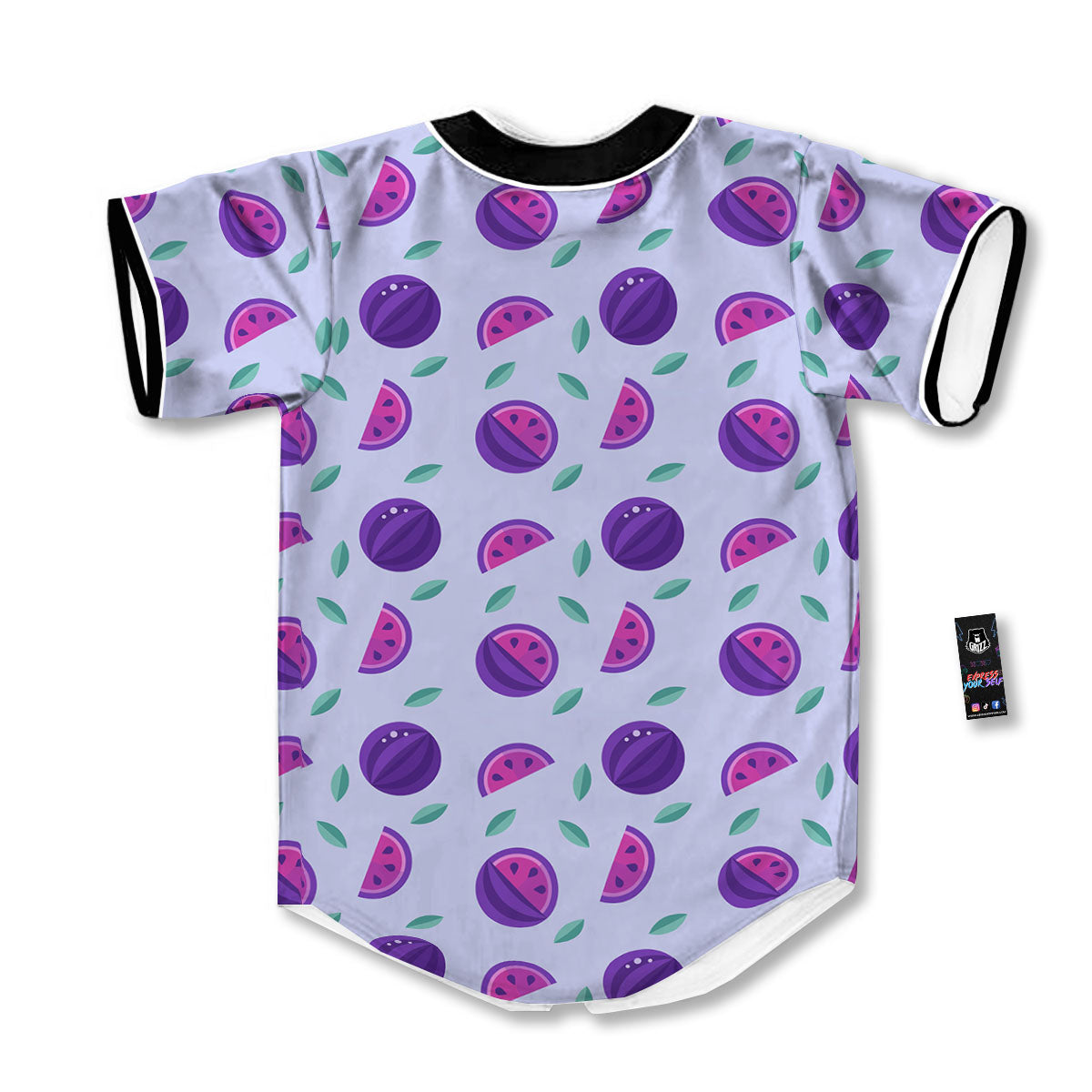 Watermelon Fancy Purple Print Pattern Baseball Jersey-grizzshop