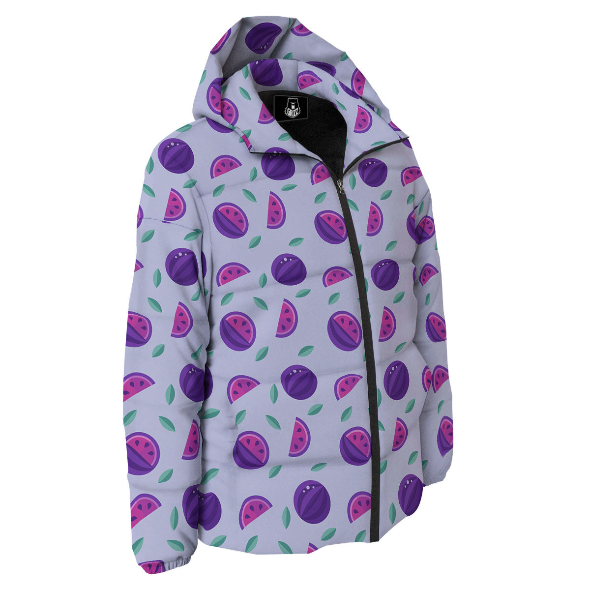 Watermelon Fancy Purple Print Pattern Down Jacket-grizzshop