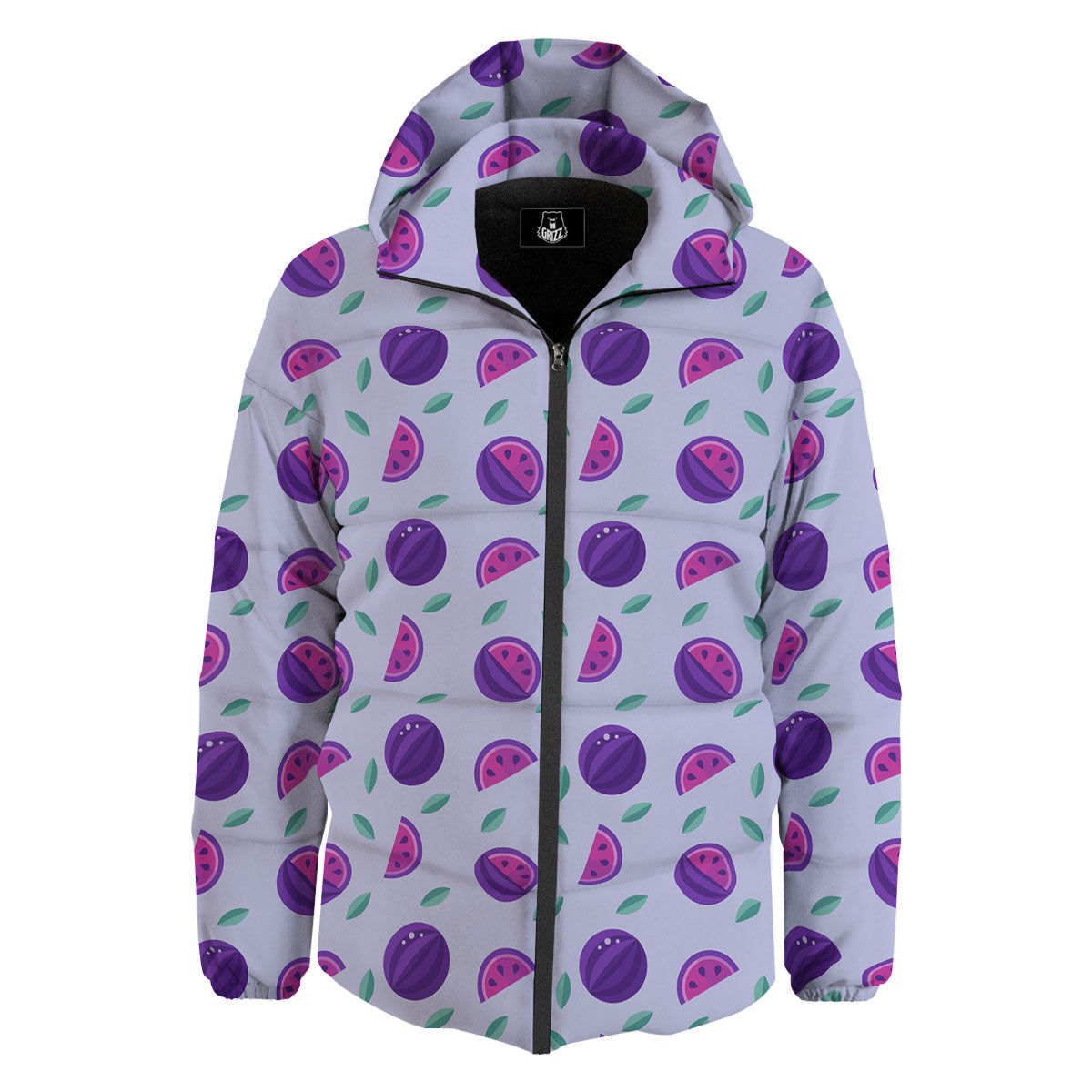 Watermelon Fancy Purple Print Pattern Down Jacket-grizzshop