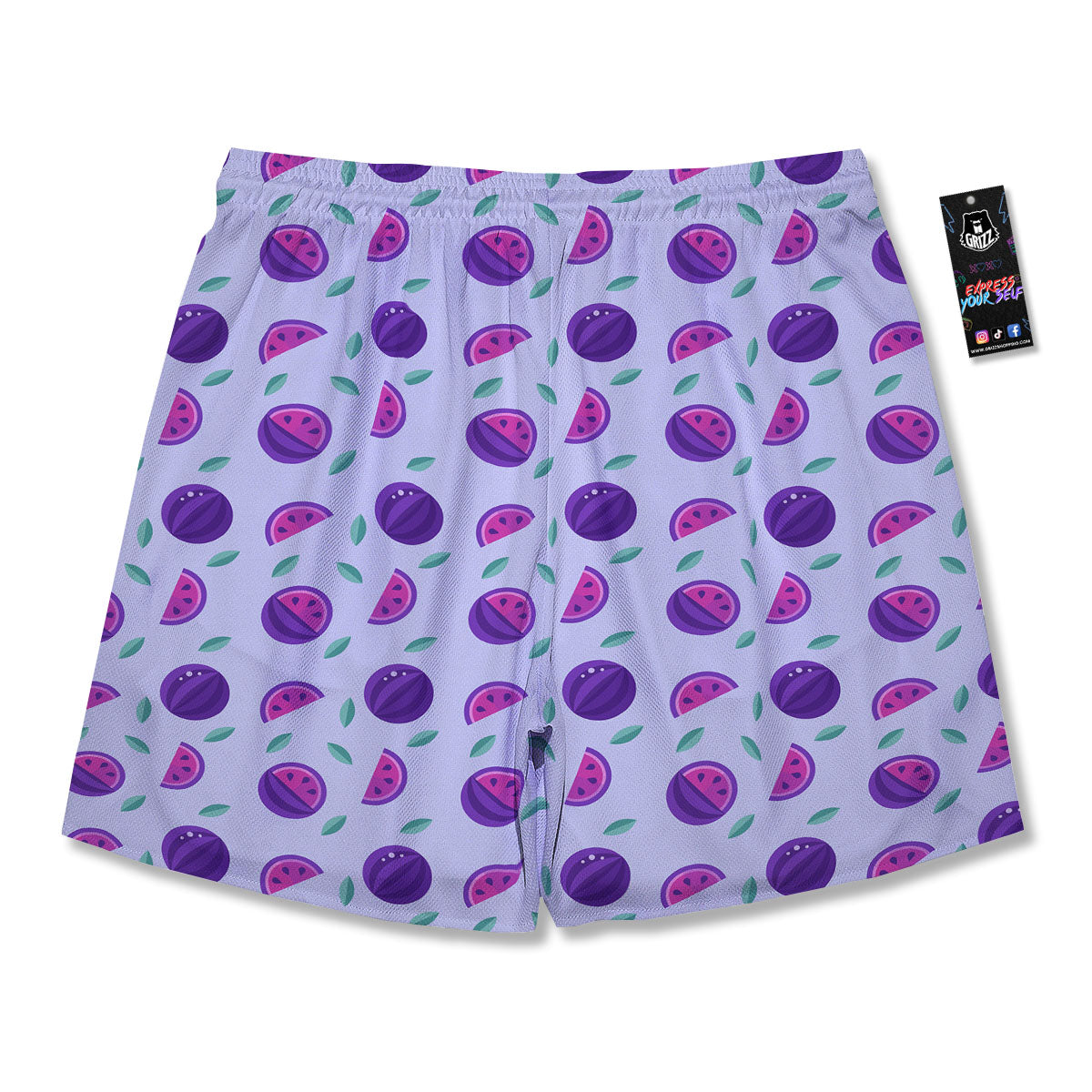 Watermelon Fancy Purple Print Pattern Men's Running Shorts-grizzshop