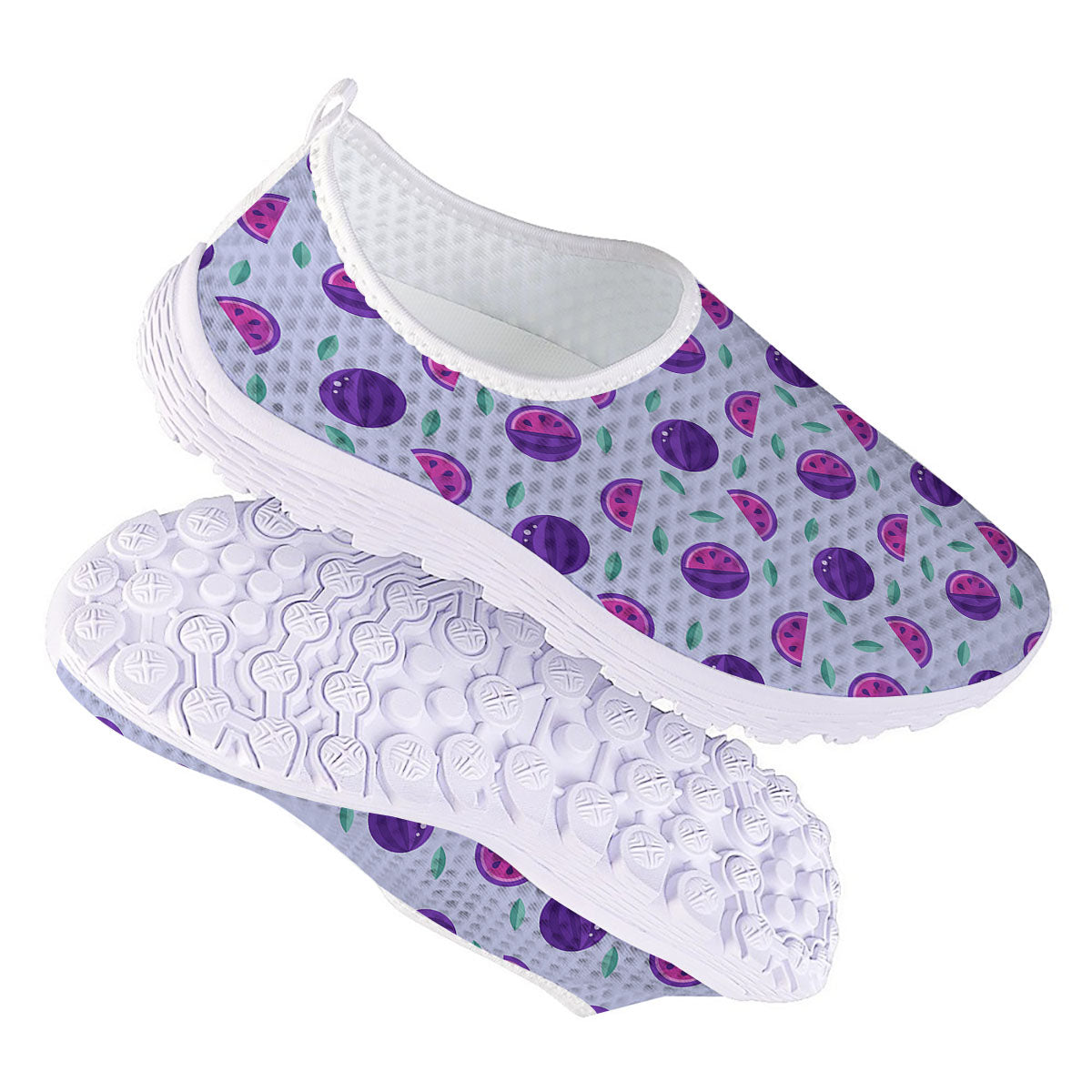 Watermelon Fancy Purple Print Pattern Nurse Shoes-grizzshop