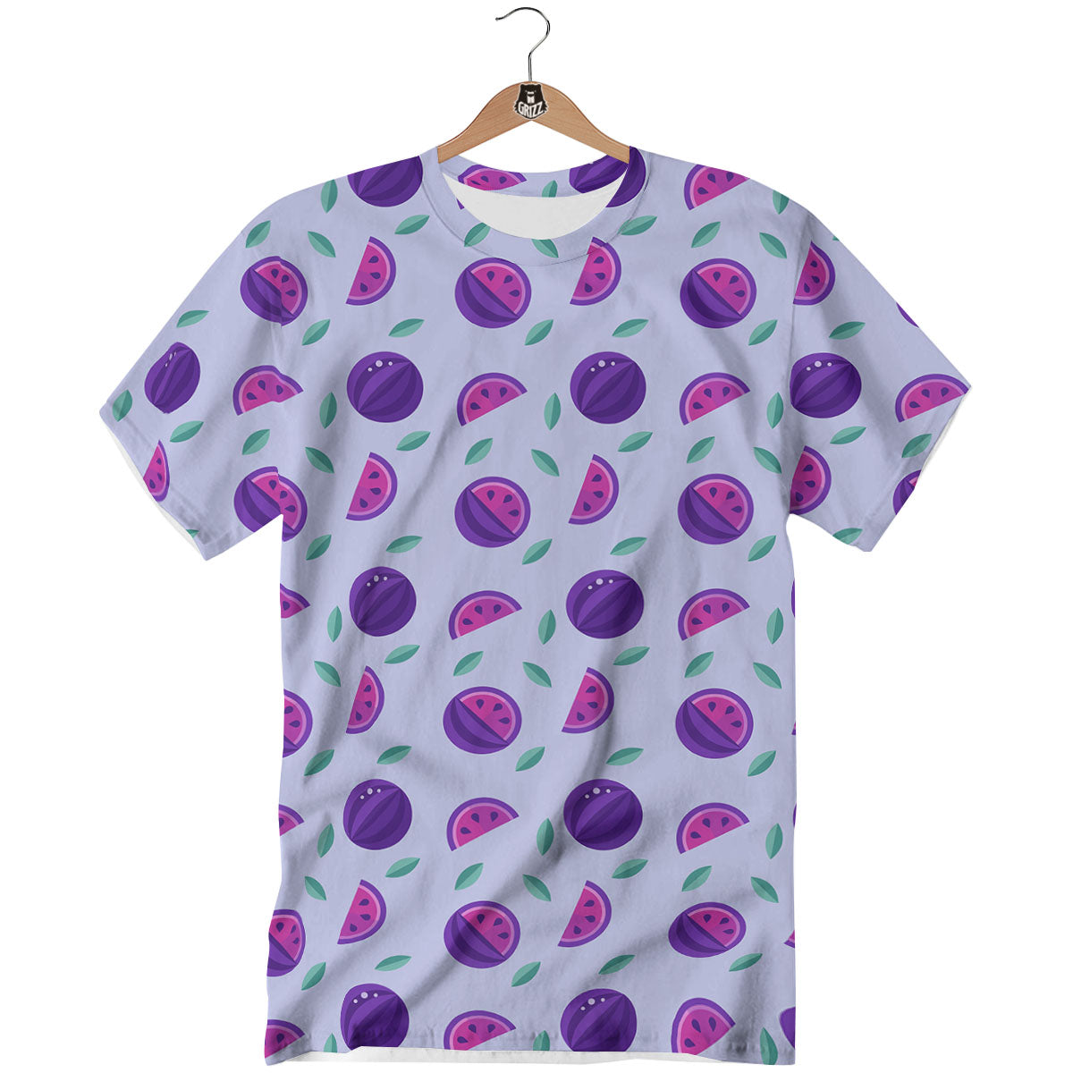 Watermelon Fancy Purple Print Pattern T-Shirt-grizzshop