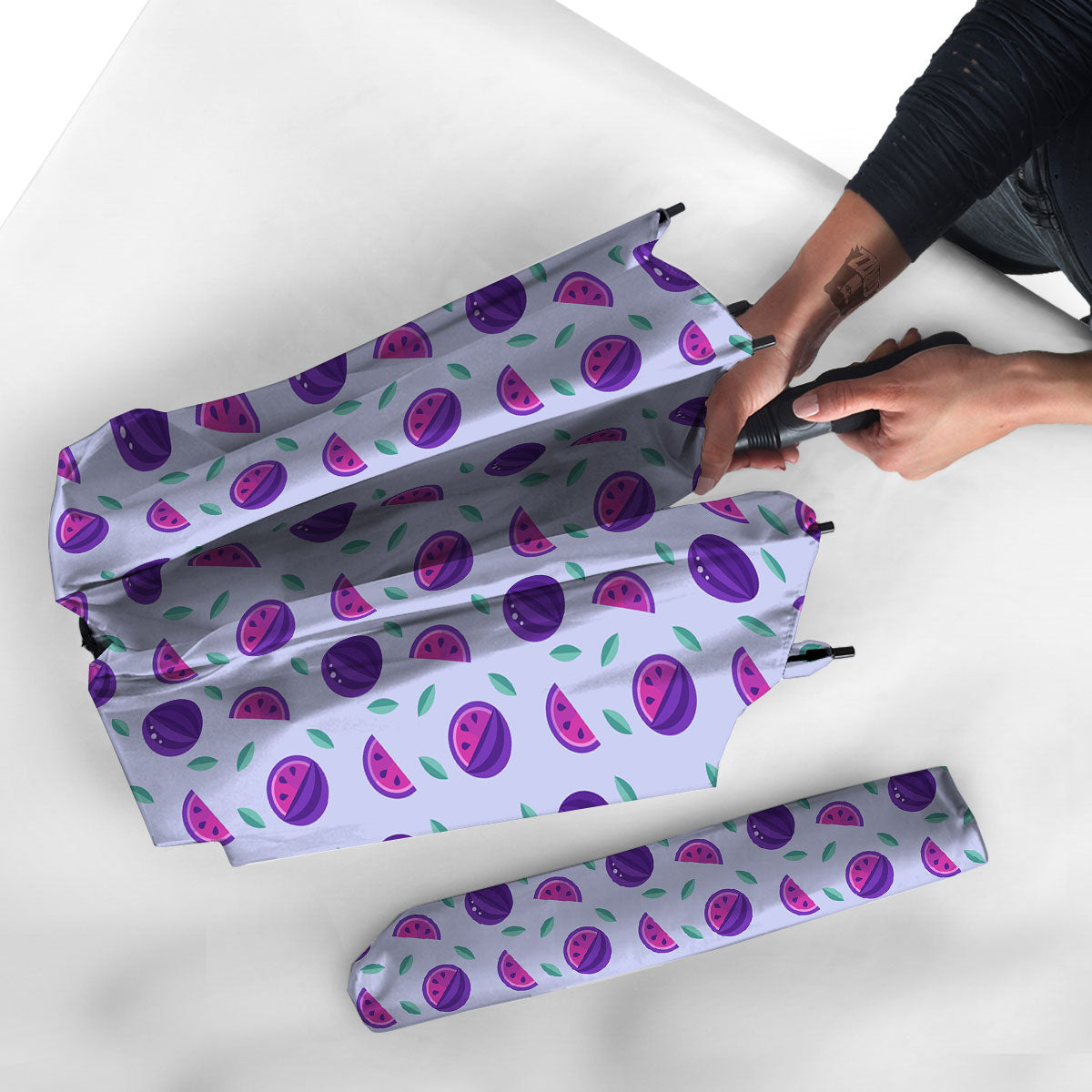 Watermelon Fancy Purple Print Pattern Umbrella-grizzshop