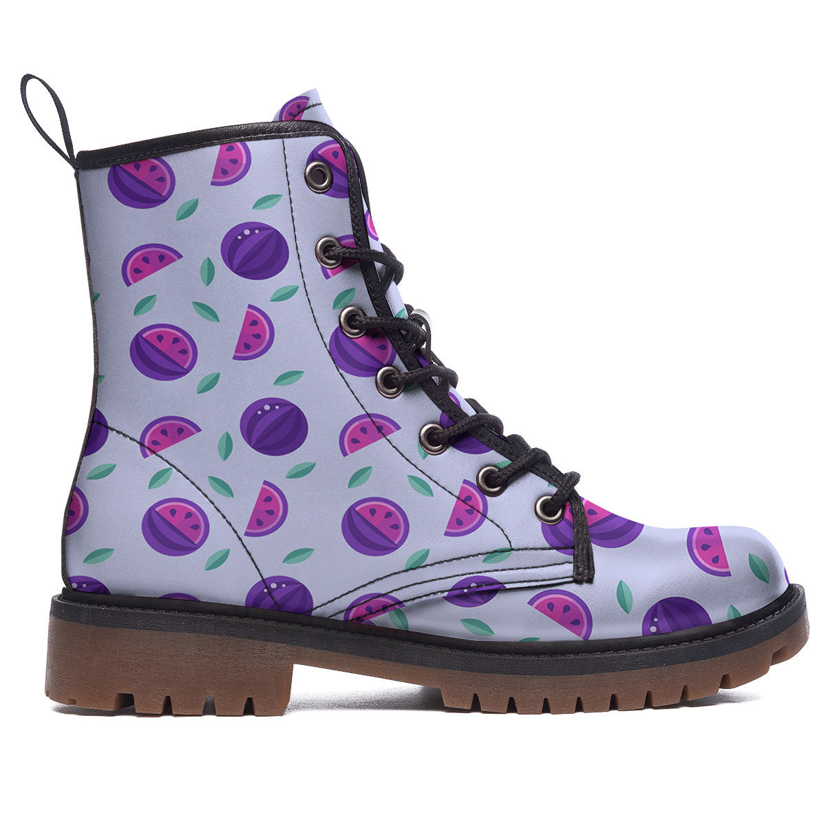 Watermelon Fancy Purple Print Pattern Work Boots-grizzshop
