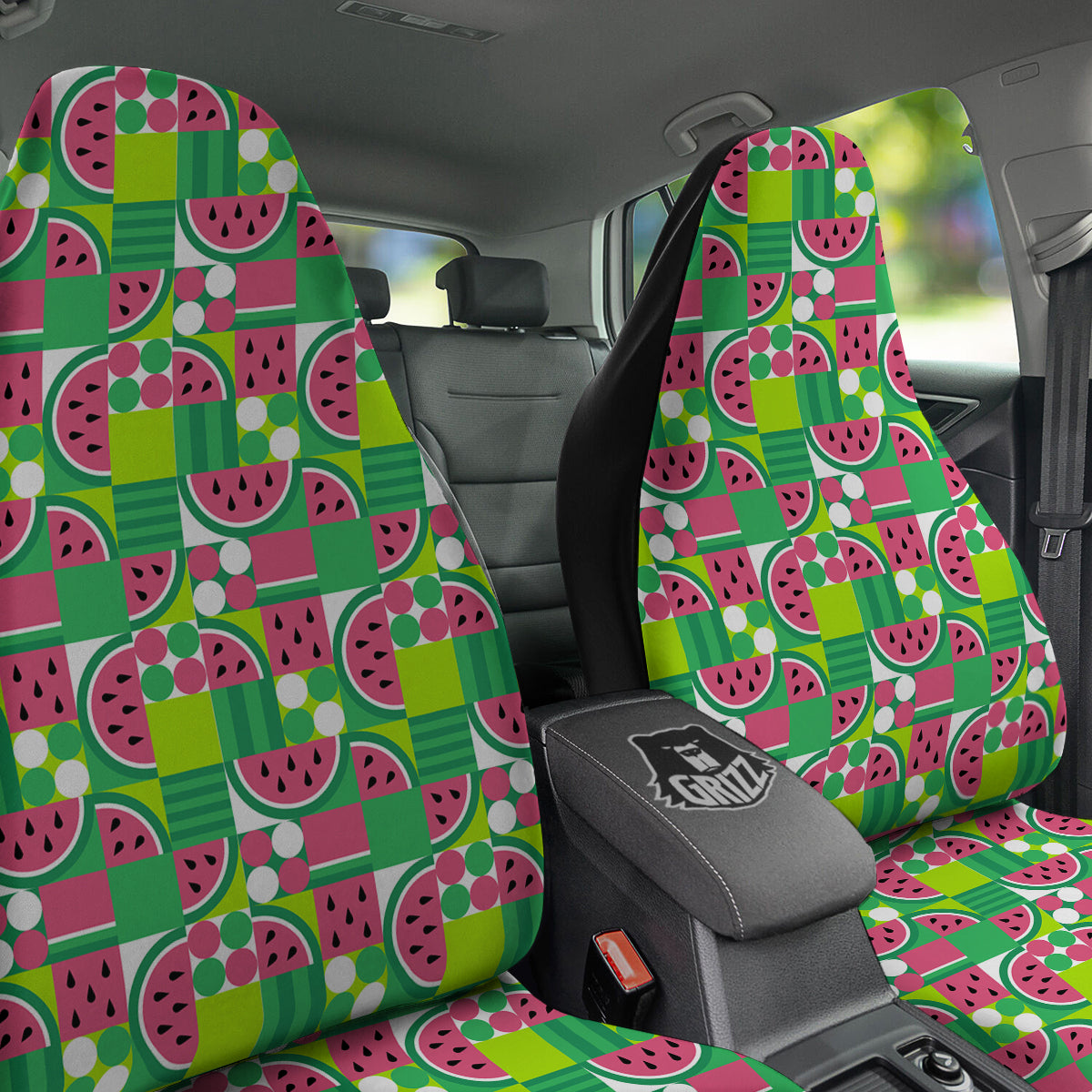 Watermelon Fruit Slice Geometric Print Car Seat Covers-grizzshop