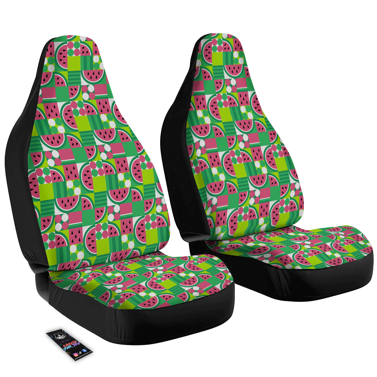 Watermelon Fruit Slice Geometric Print Car Seat Covers-grizzshop