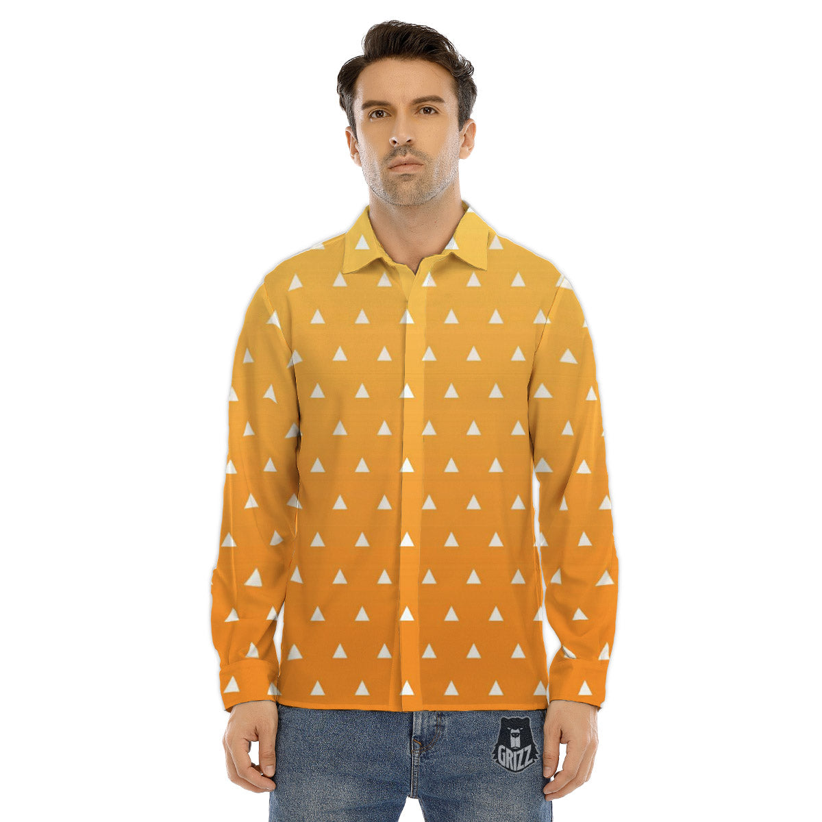 Watermelon Fruit Slice Geometric Print Men's Dress Shirts-grizzshop