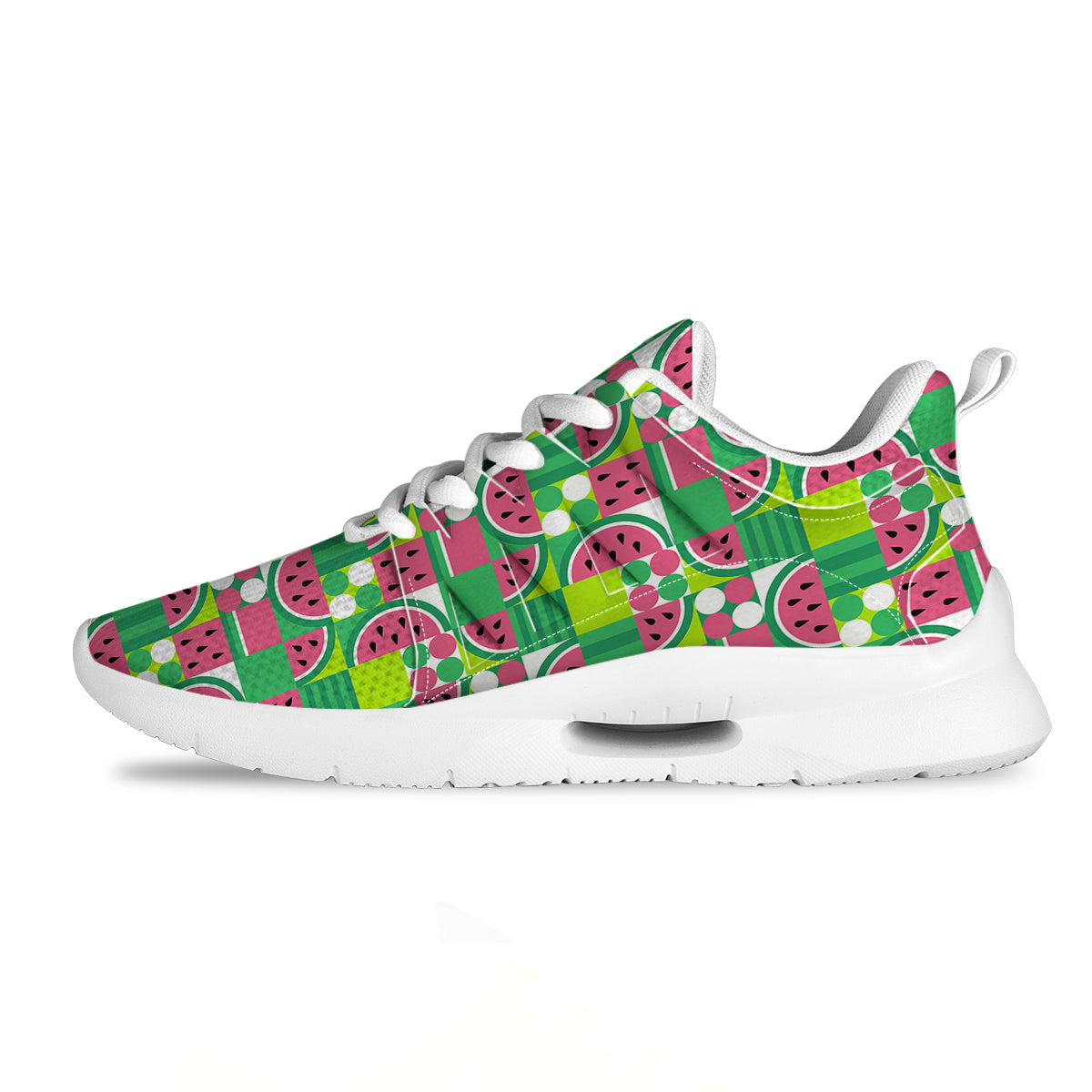 Watermelon Fruit Slice Geometric Print Tennis Shoes-grizzshop