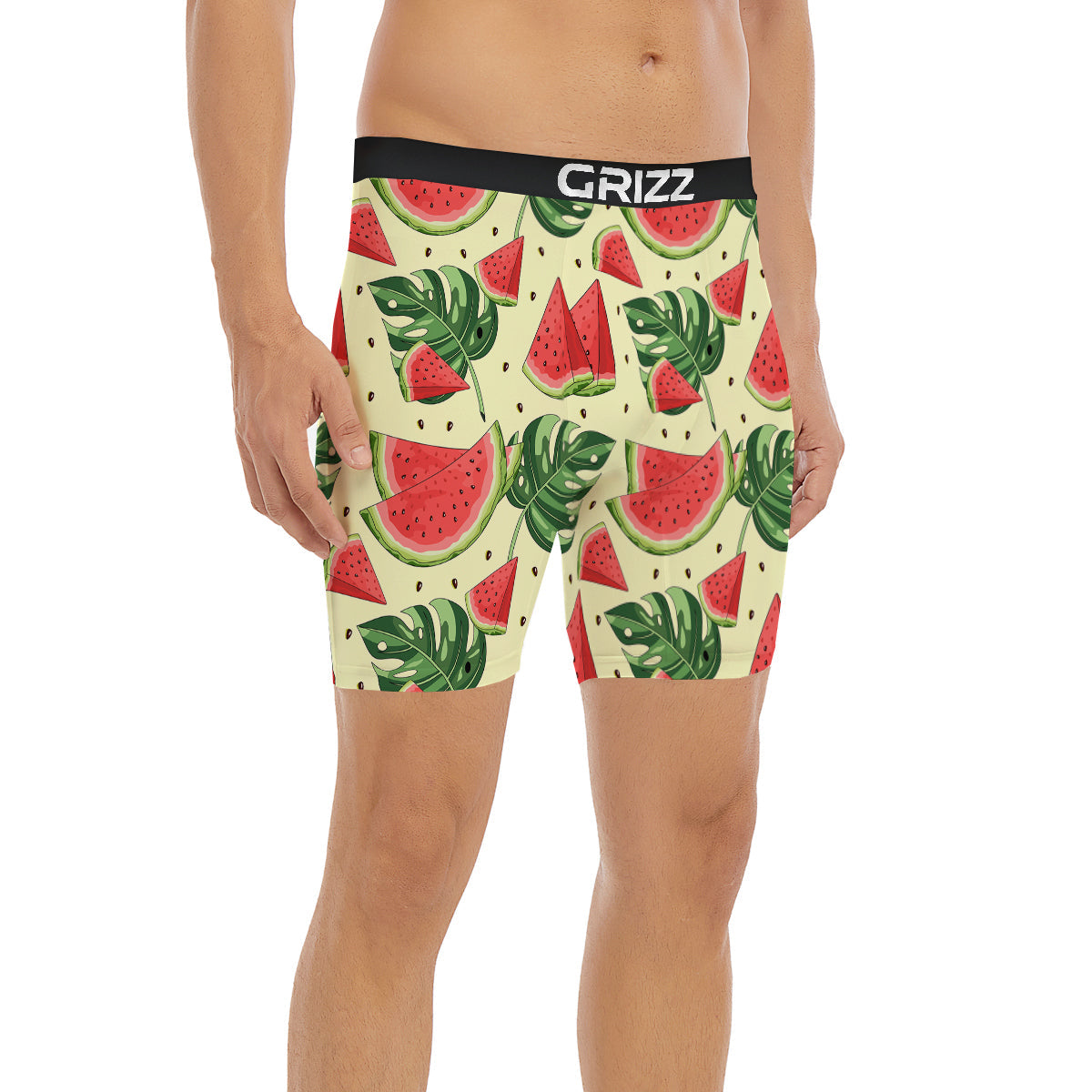 Watermelon Leaf Tropical Print Pattern Boxer Briefs-grizzshop