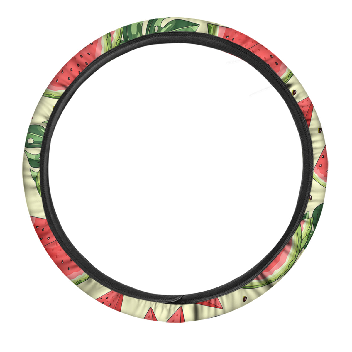 Watermelon Leaf Tropical Print Pattern Car Steering Wheel Cover-grizzshop