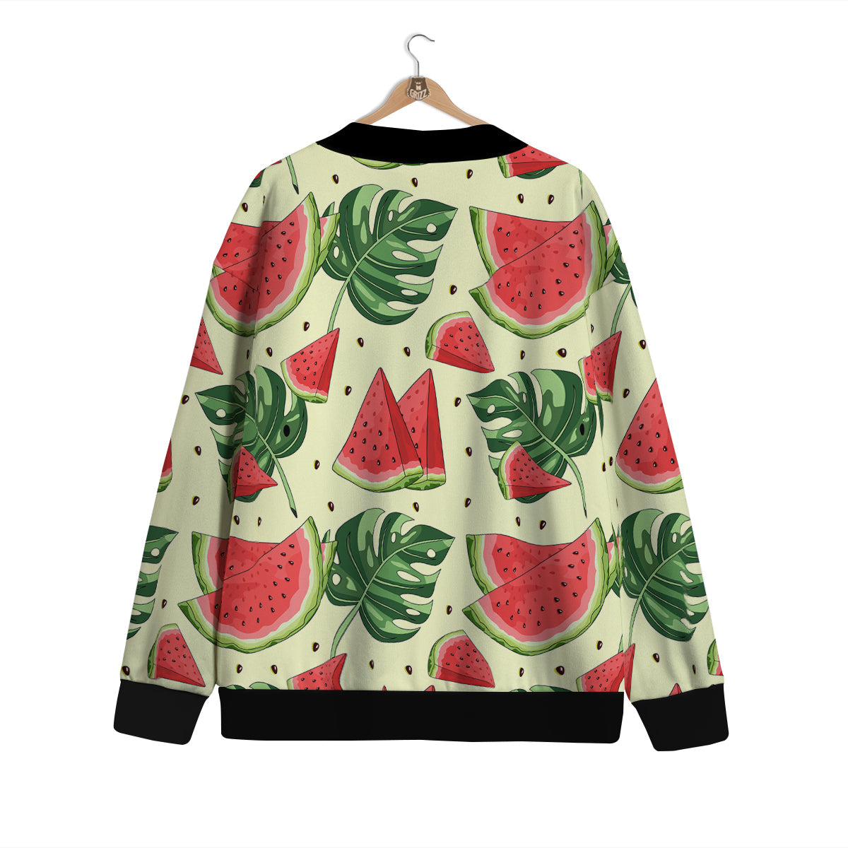 Watermelon Leaf Tropical Print Pattern Cardigan-grizzshop