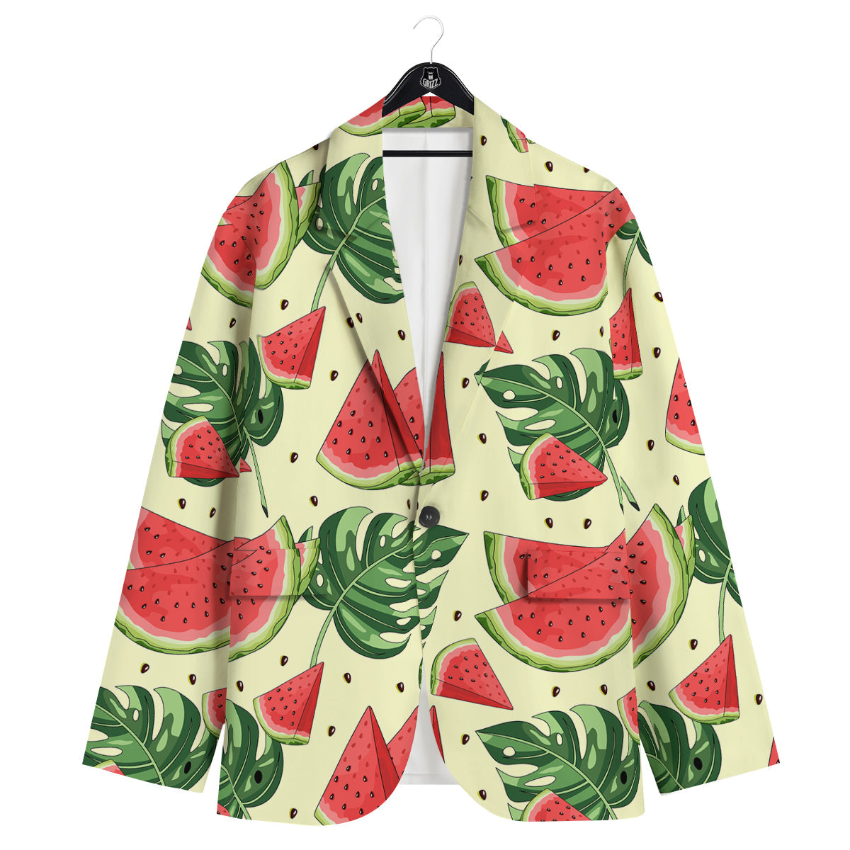 Watermelon Leaf Tropical Print Pattern Men's Sport Coat-grizzshop