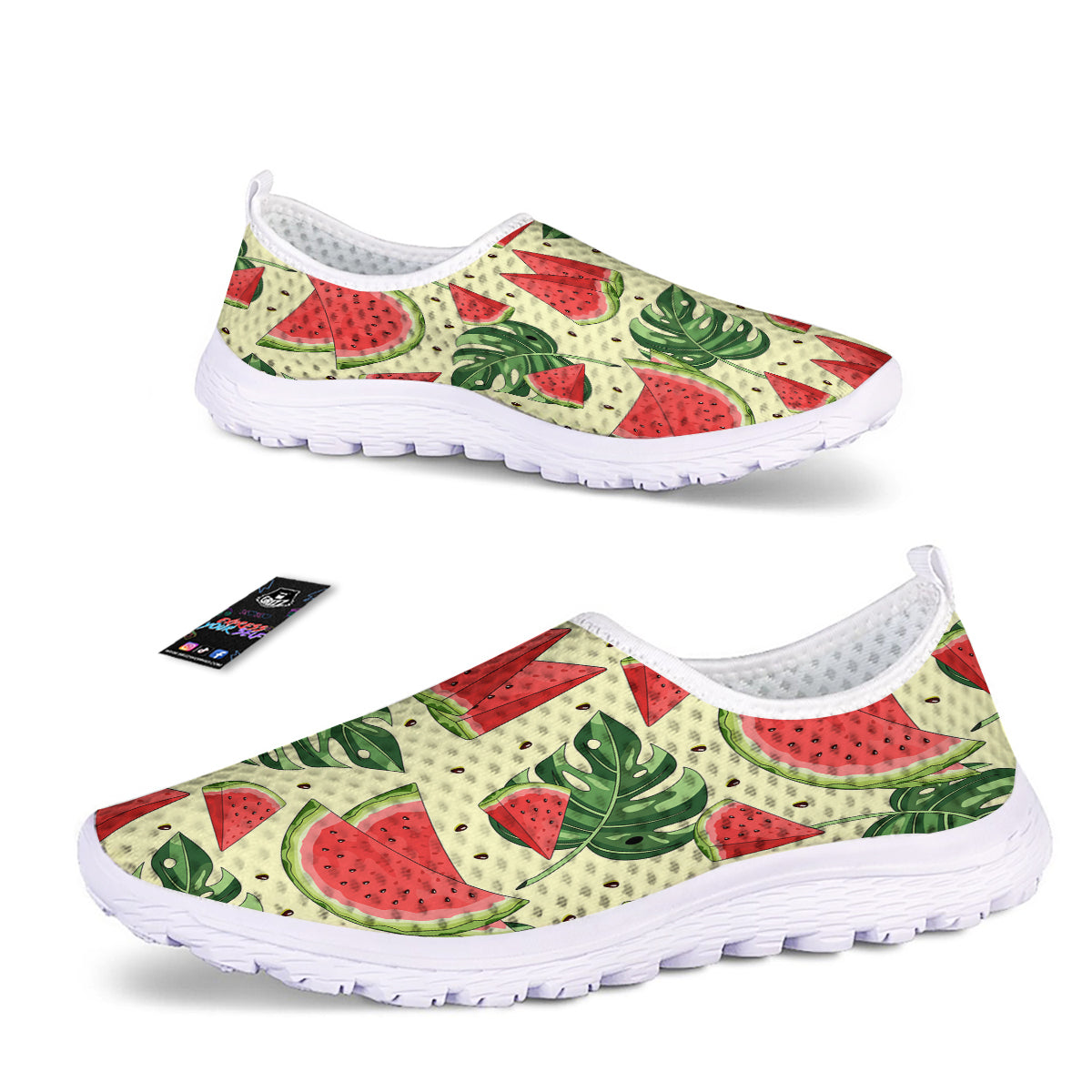 Watermelon Leaf Tropical Print Pattern Nurse Shoes-grizzshop