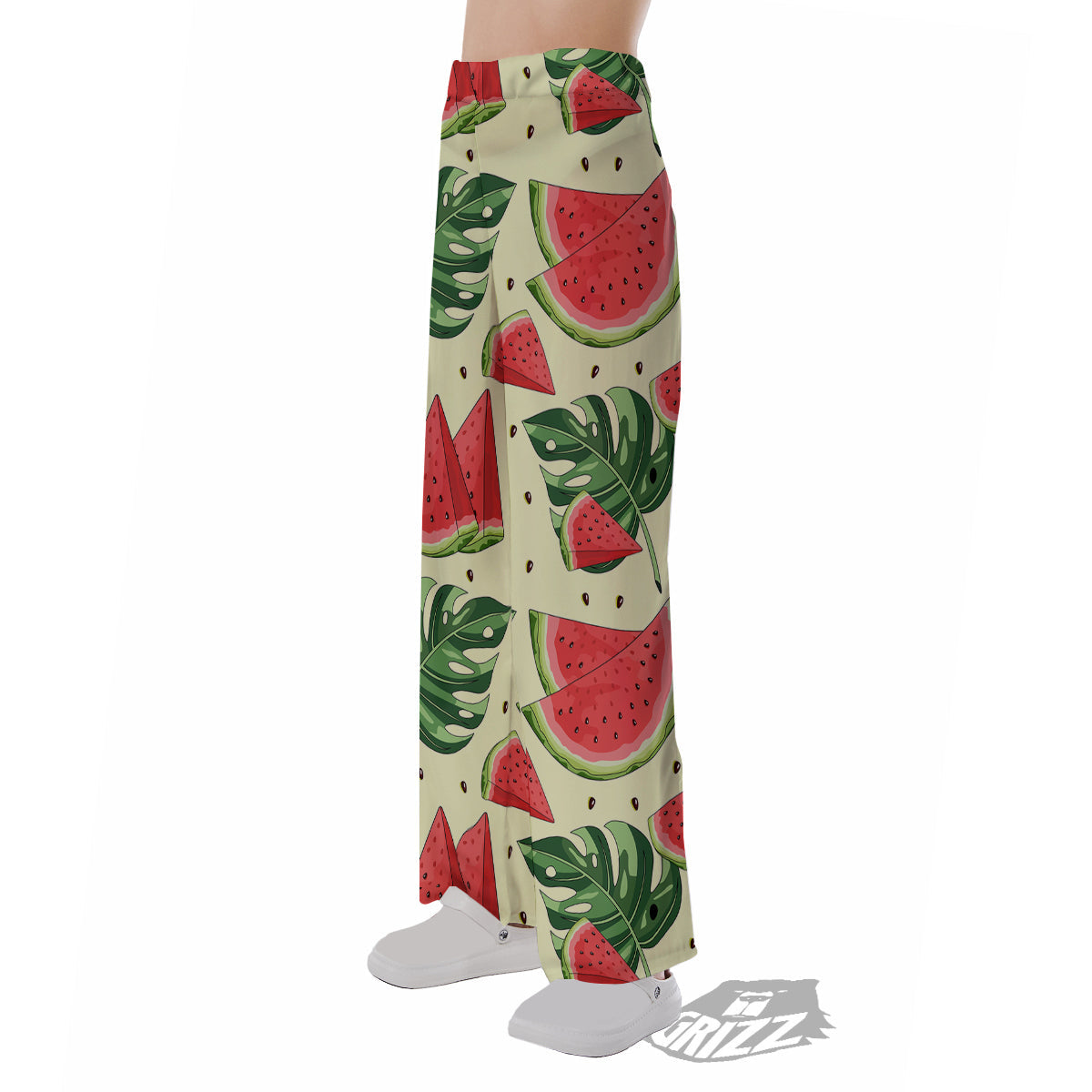 Watermelon Leaf Tropical Print Pattern Pajama Pants-grizzshop