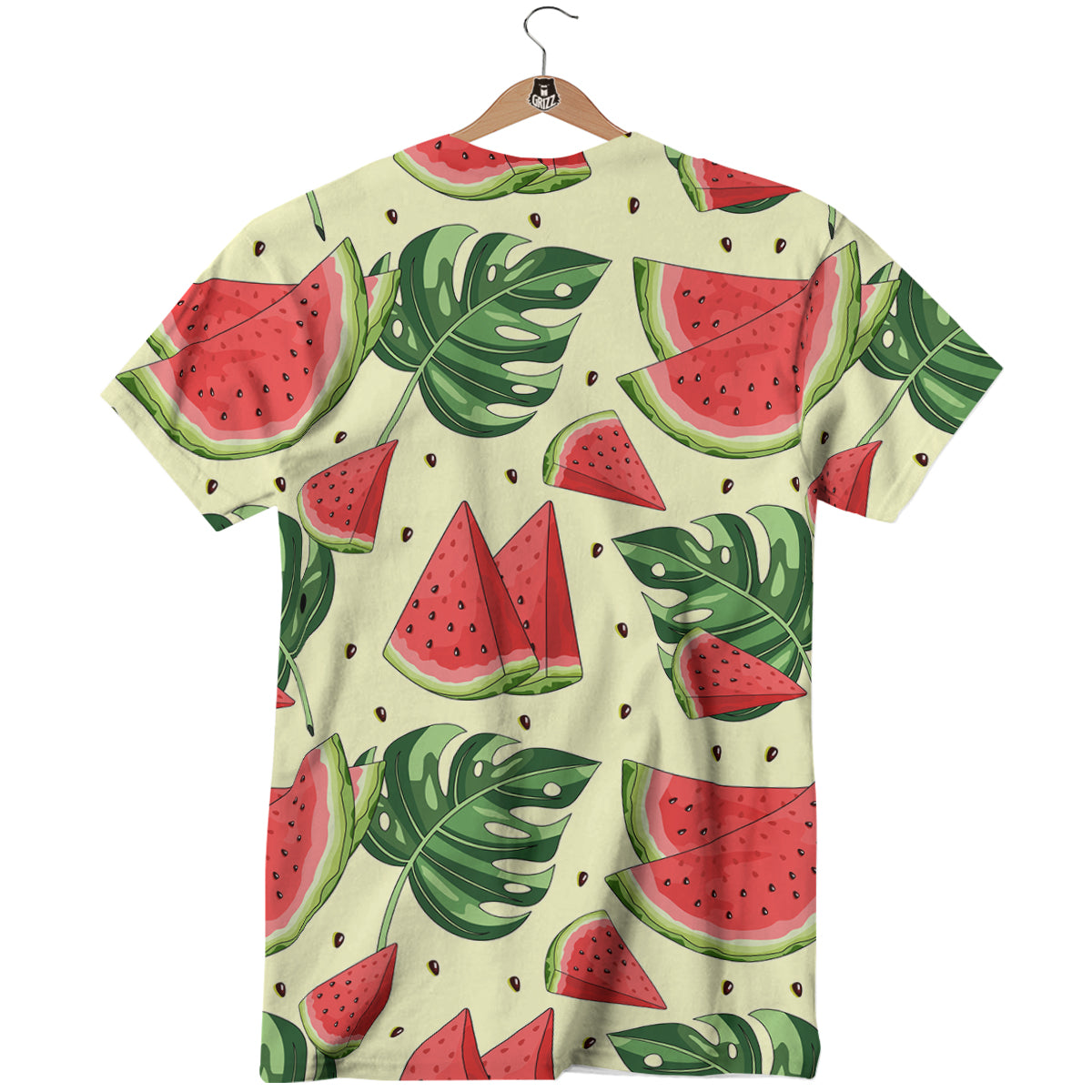 Watermelon Leaf Tropical Print Pattern T-Shirt-grizzshop