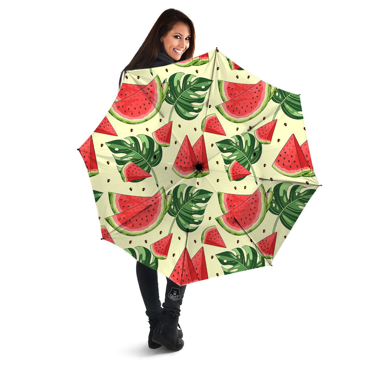 Watermelon Leaf Tropical Print Pattern Umbrella-grizzshop